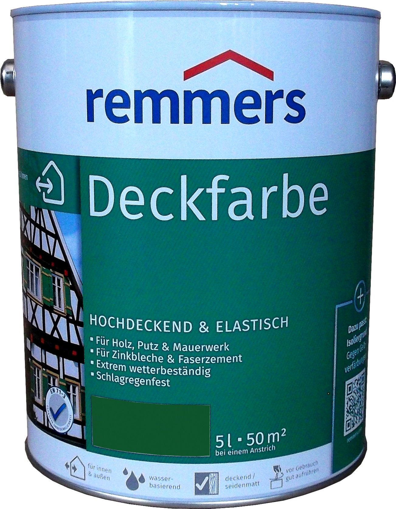 5 Liter Remmers Deckfarbe Blattgrün ehem. Moosgrün