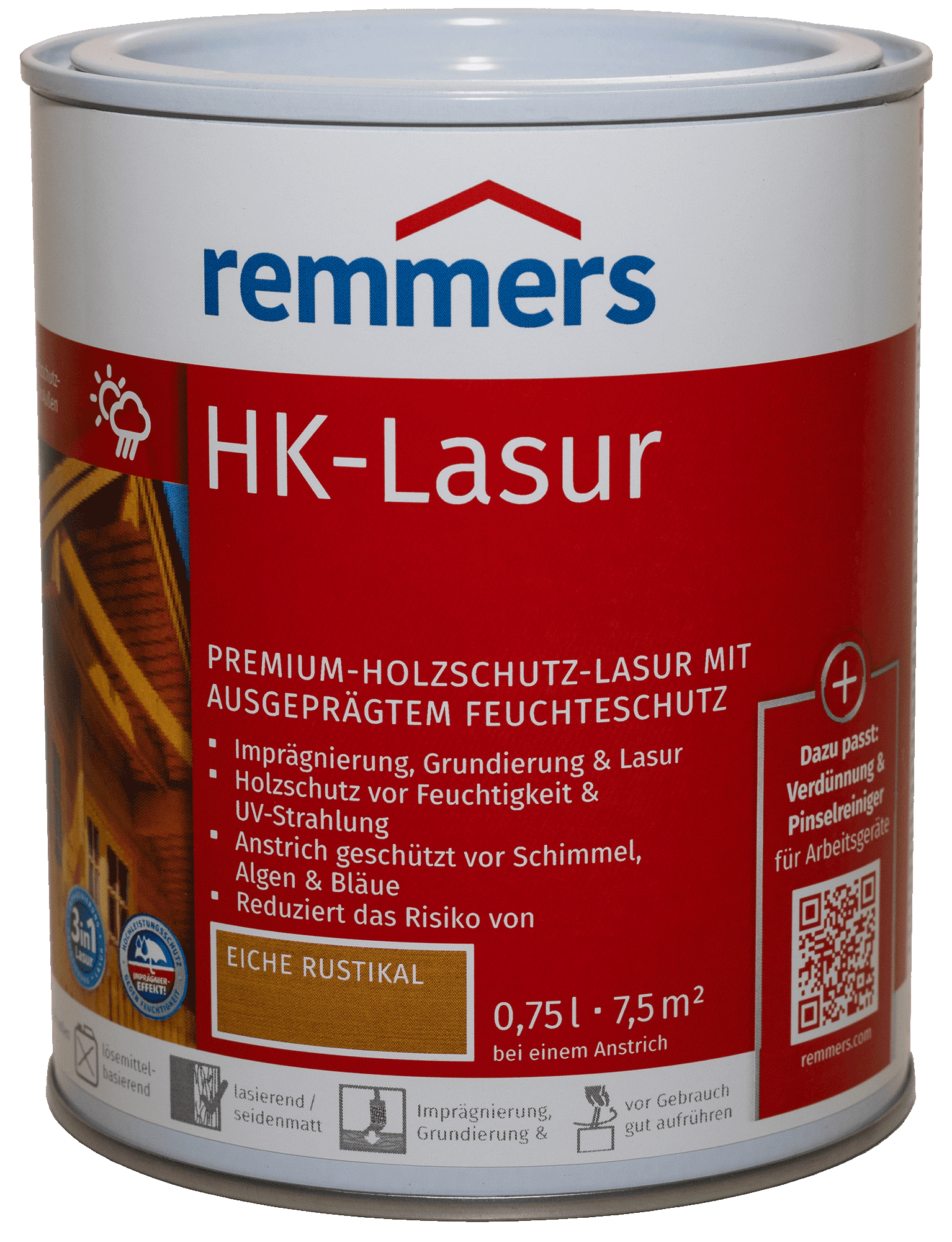 750ml Remmers HK Lasur Eiche Rustikal