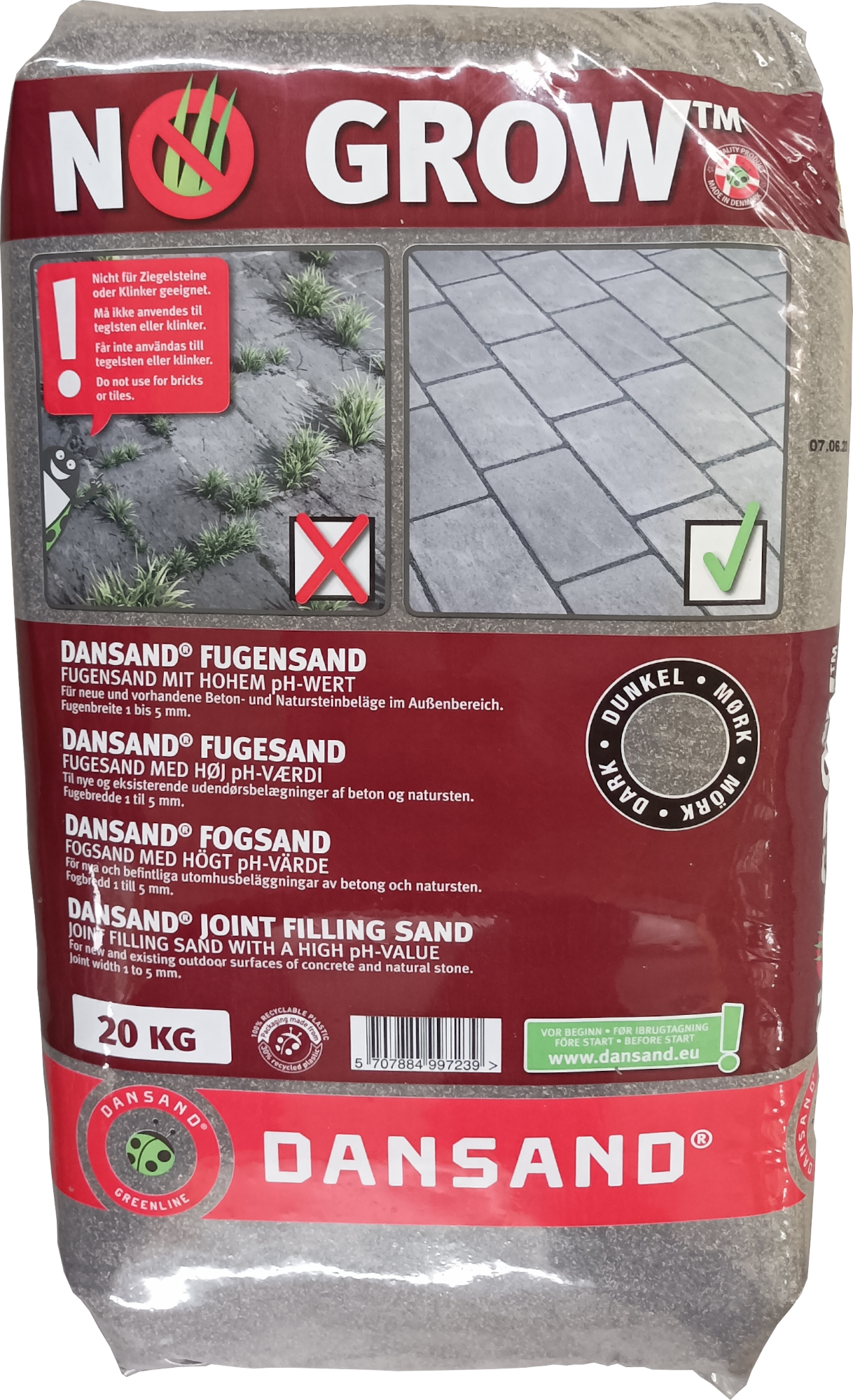 20kg DANSAND NoGrow Fugensand, anthrazit