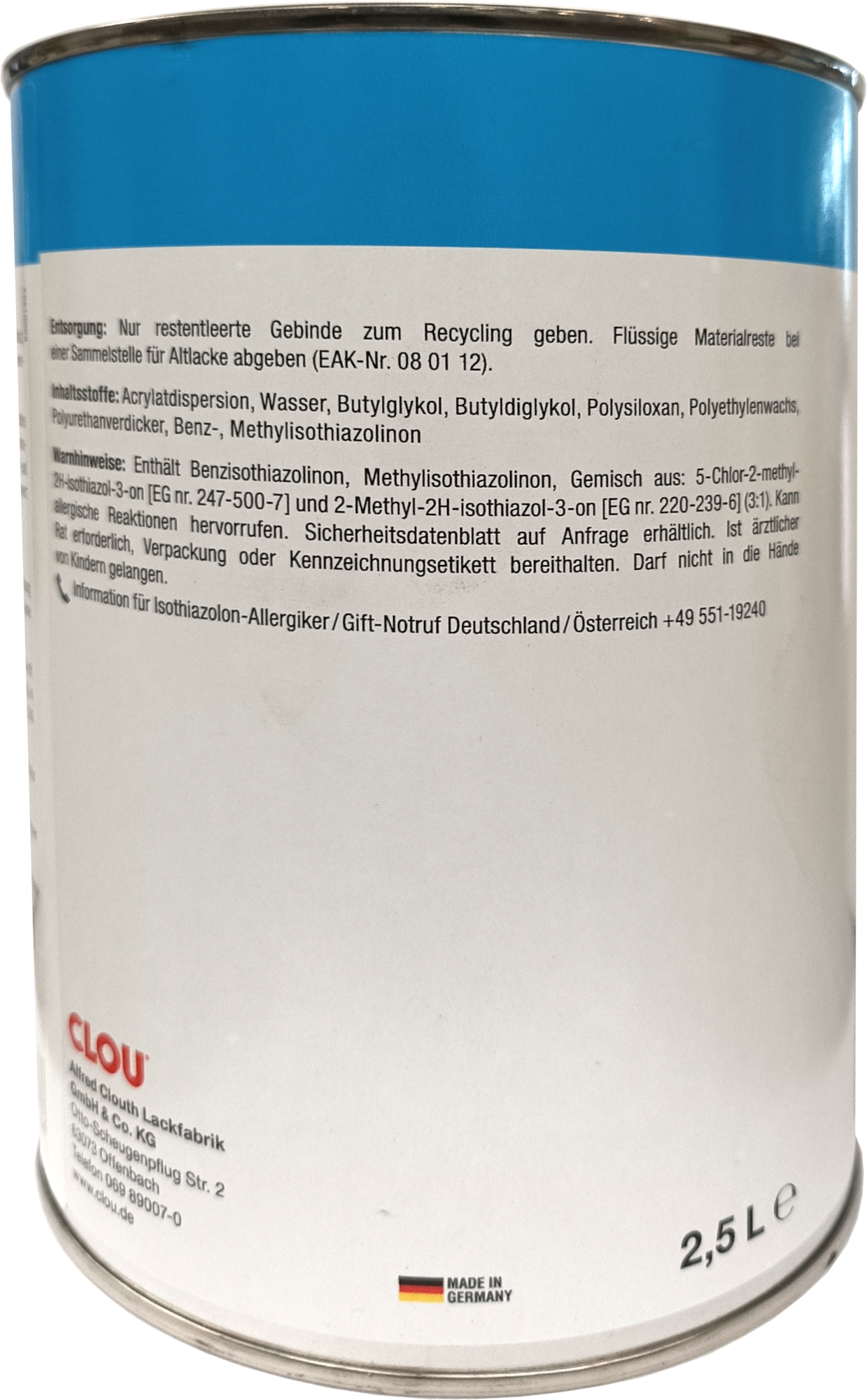 2,5L Aqua CLOU Holzlack L11 seidenglanz