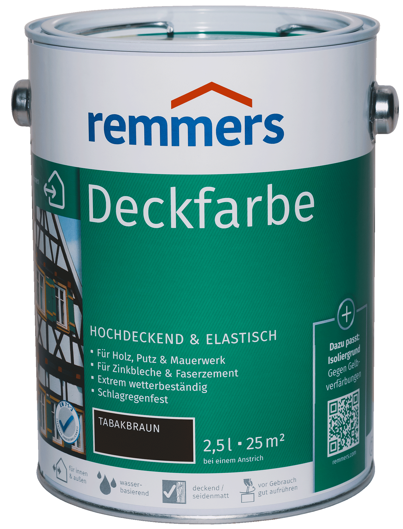 2,5 Liter Remmers Deckfarbe Tabakbraun