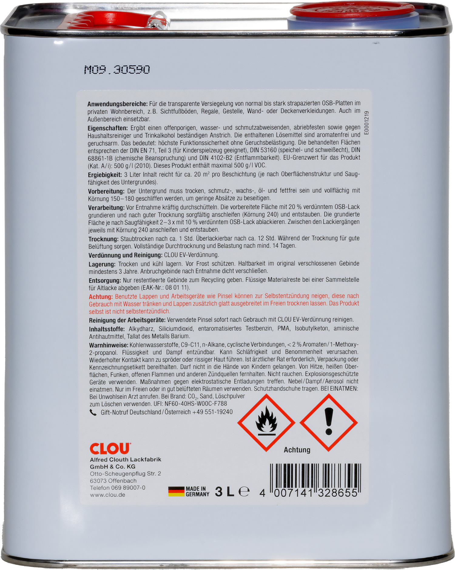 3L Clou OSB-Lack farblos seidenglänzend