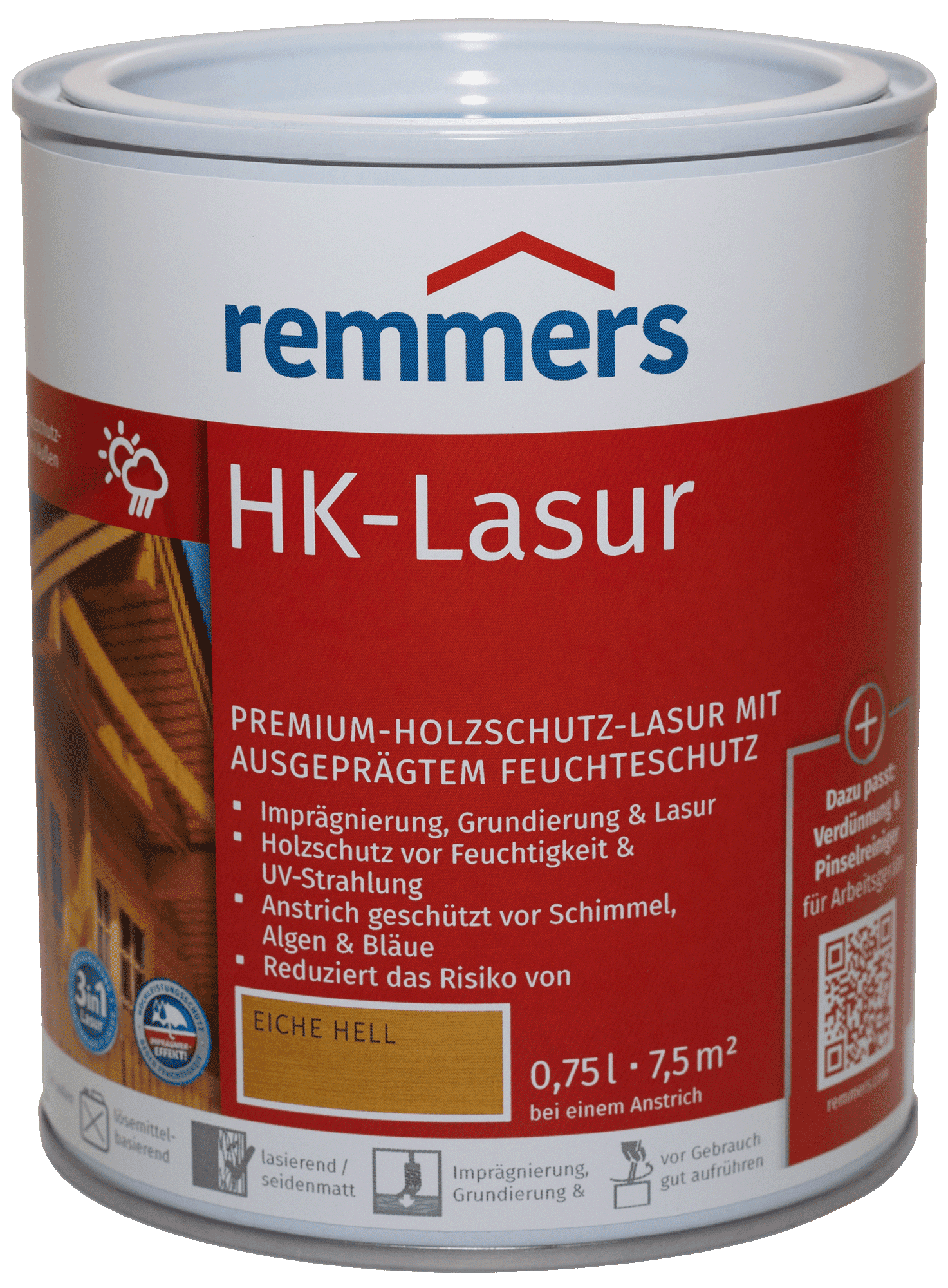 750ml Remmers HK Lasur Eiche hell