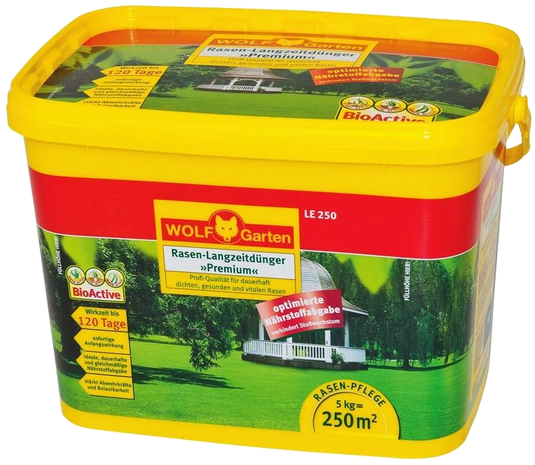 5kg Wolf-Garten LE 250 Rasen-Langzeitdünger Prem.