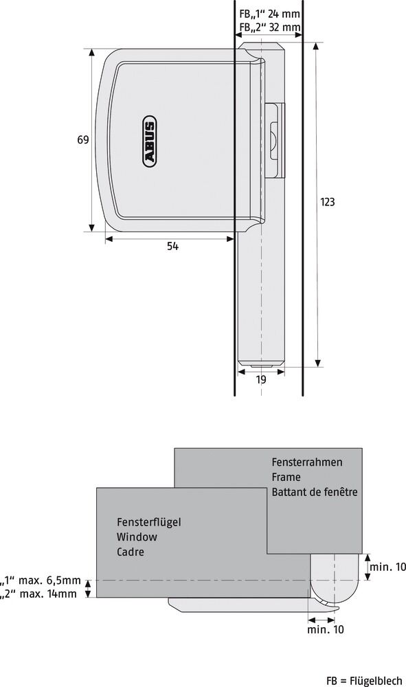 ABUS Scharnierseitensicherung FAS101 weiss