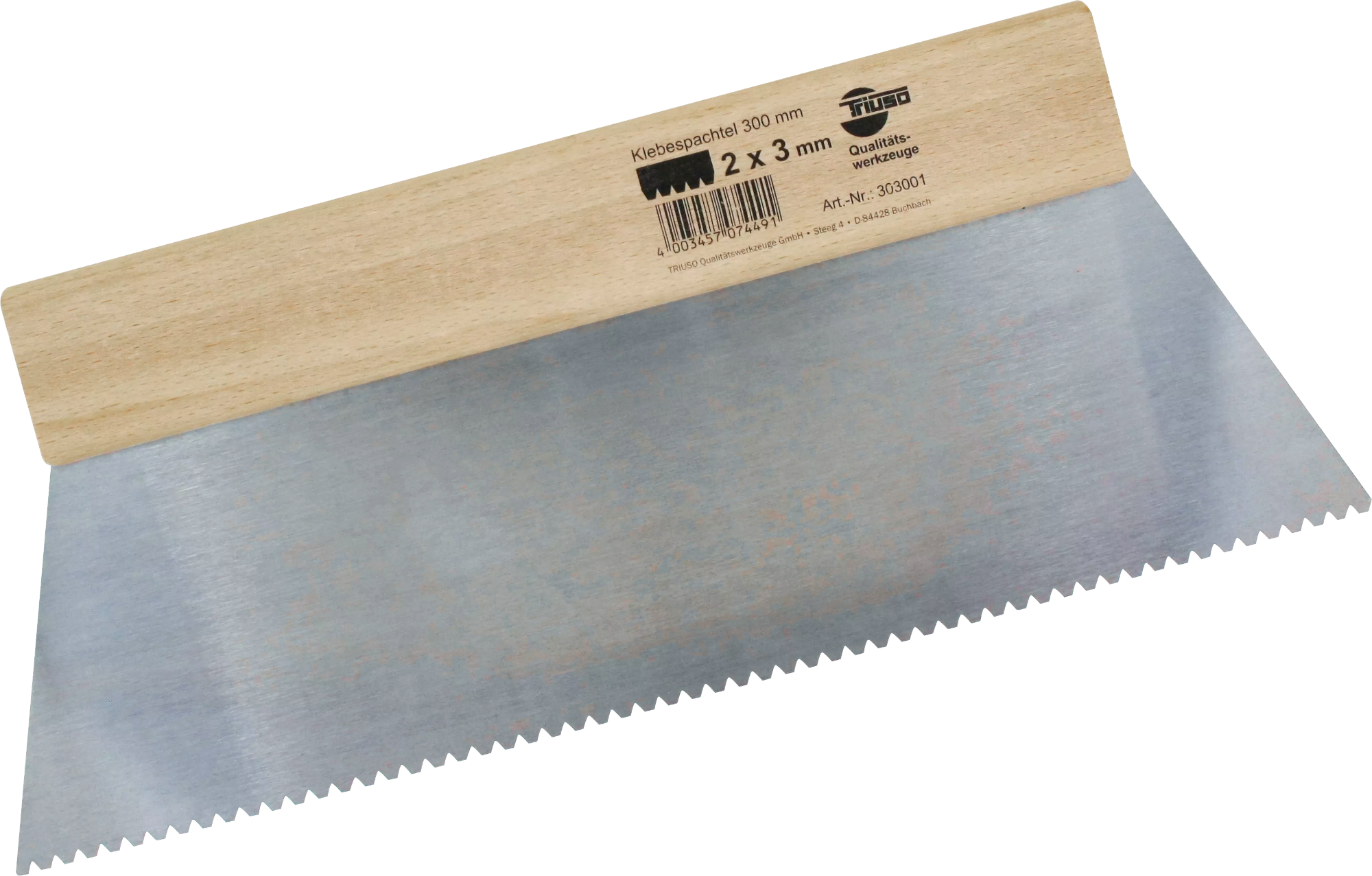Klebespachtel 300mm, 2x3 mm