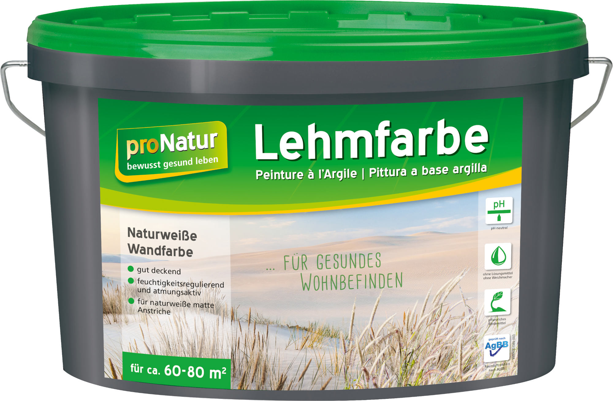 10L pronatur Lehmfarbe Weiß, Matt