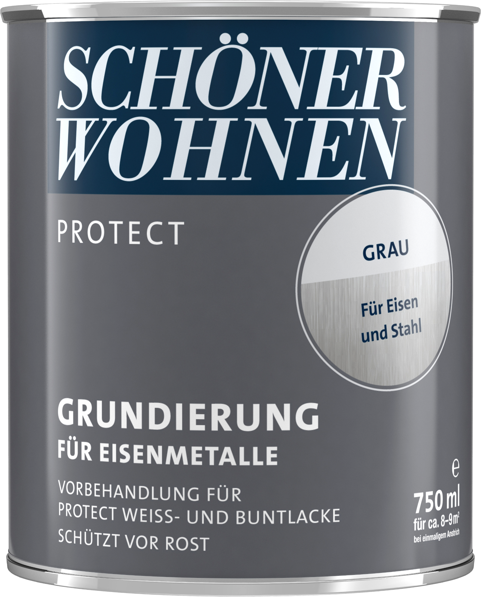 750ml Schöner Wohnen Protect Grundierung für Eisenmetalle grau