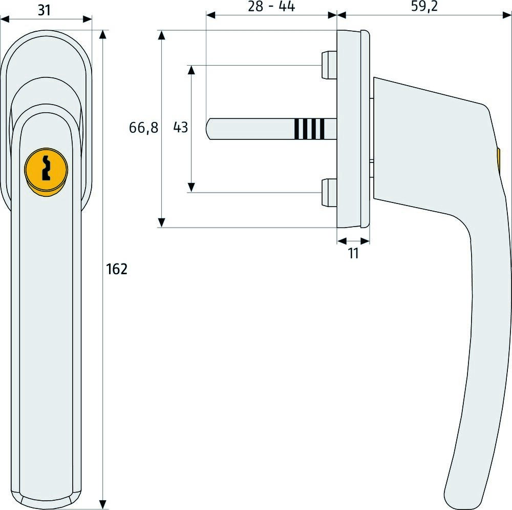 ABUS Abschließbarer Fenstergriff FG210 silber