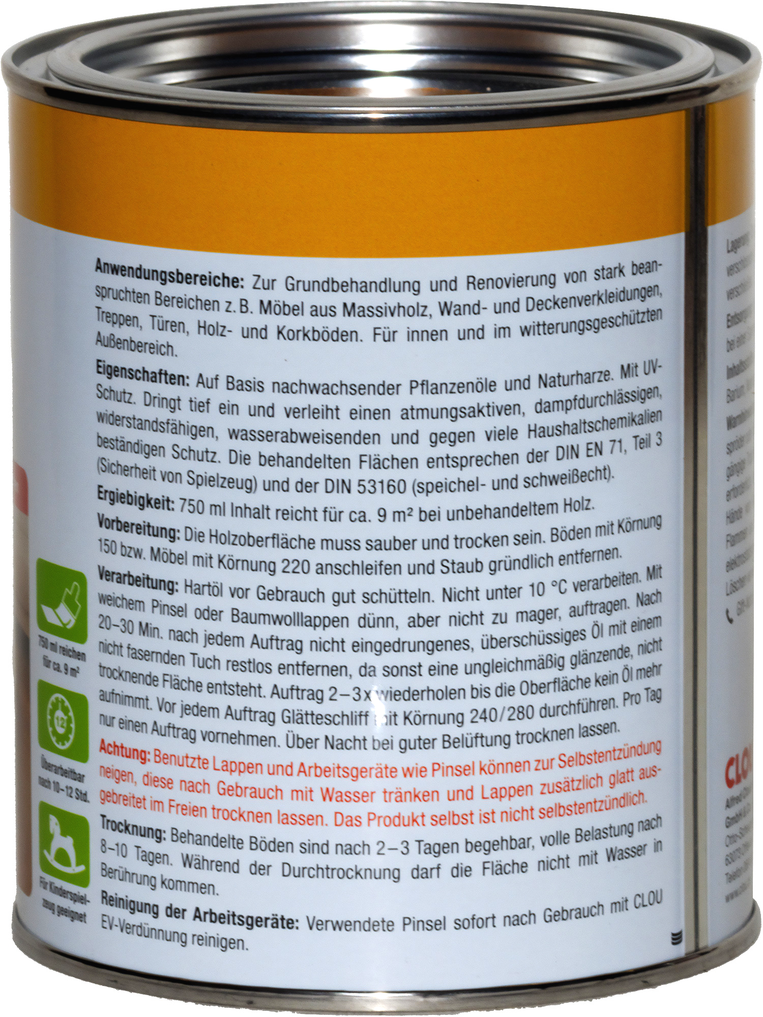 750ml Clou Hartöl rotbraun