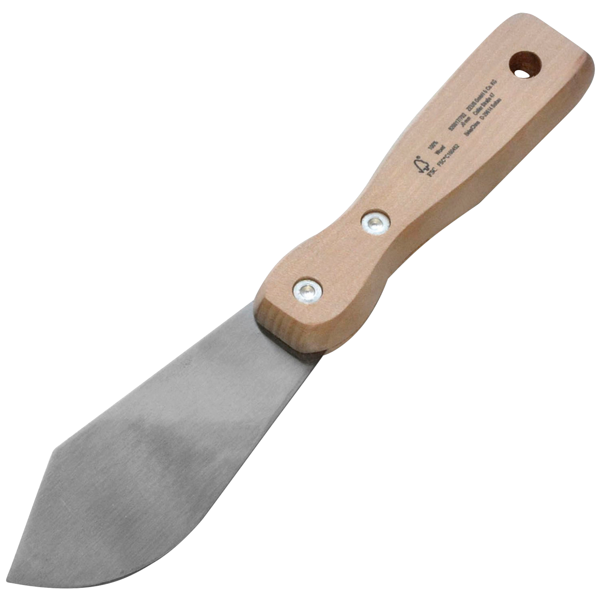 Profi - Kittmesser 90mm, poliert, Holzgriff