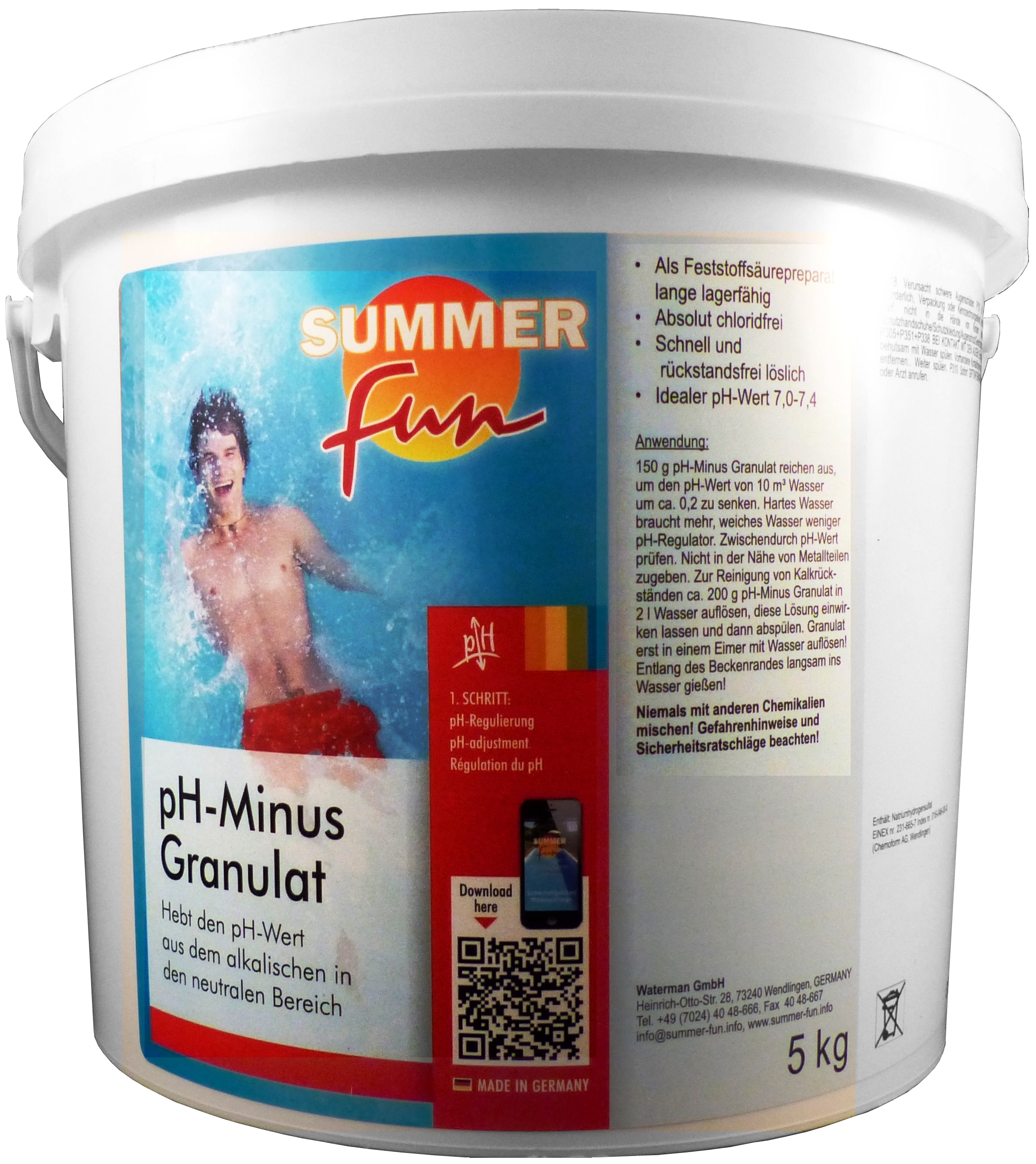 5kg SummerFun pH-Minus pH-Wert Senker