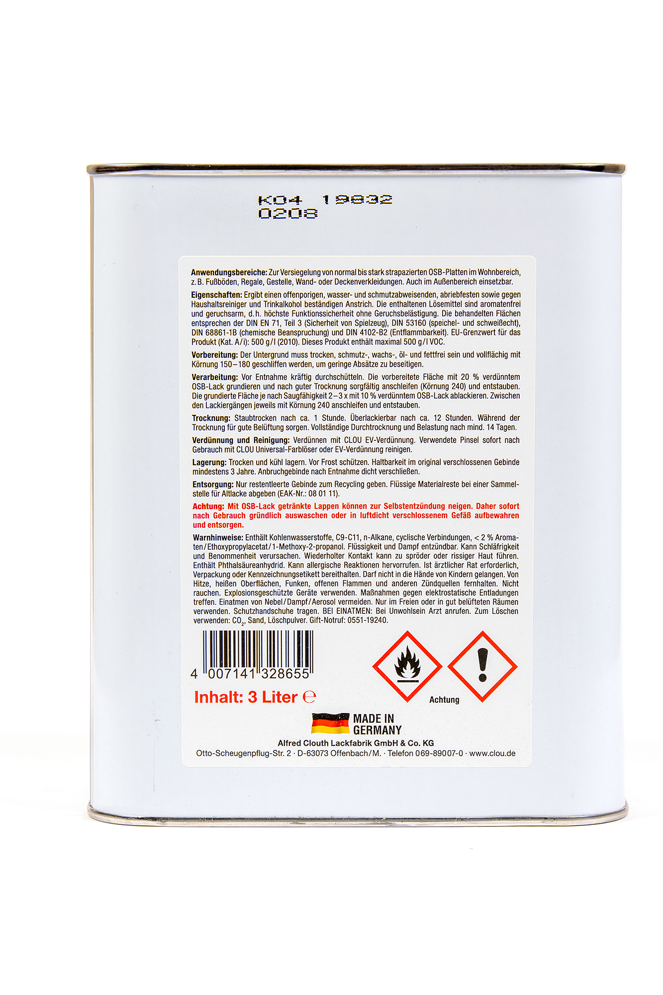 3L Clou OSB-Lack Set farblos mit Pinsel + EV