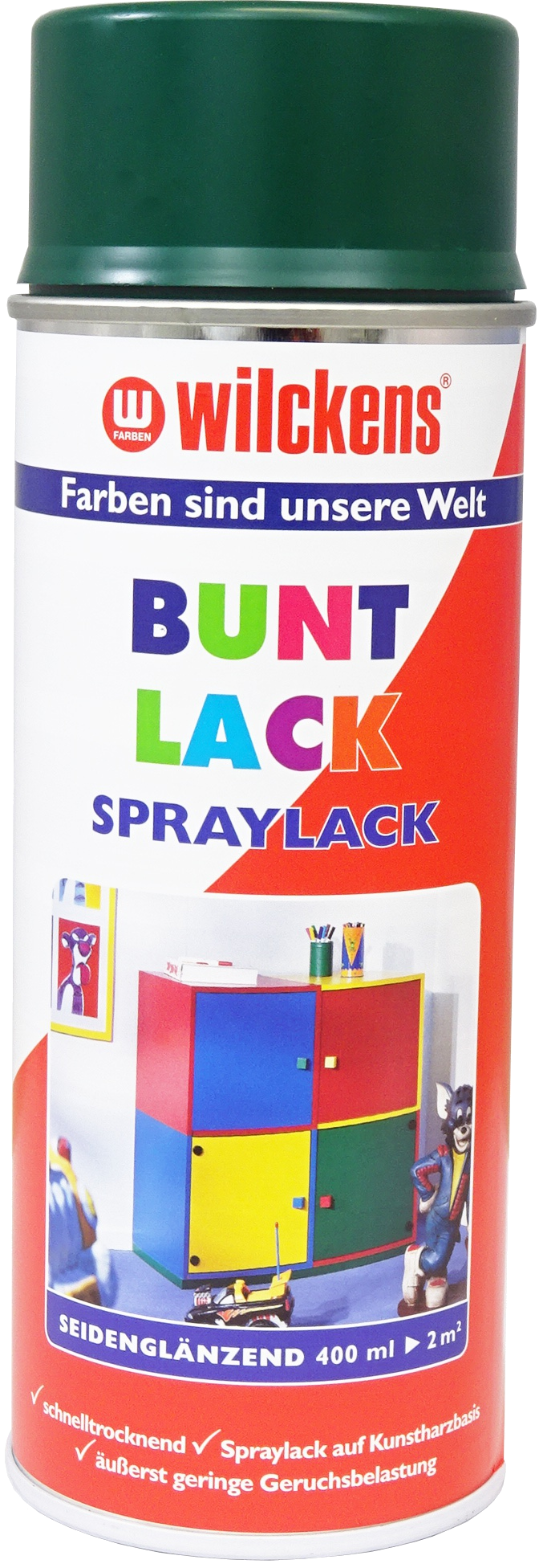 400ml Wilckens Seidenglanz Buntlack moosgrün 6005