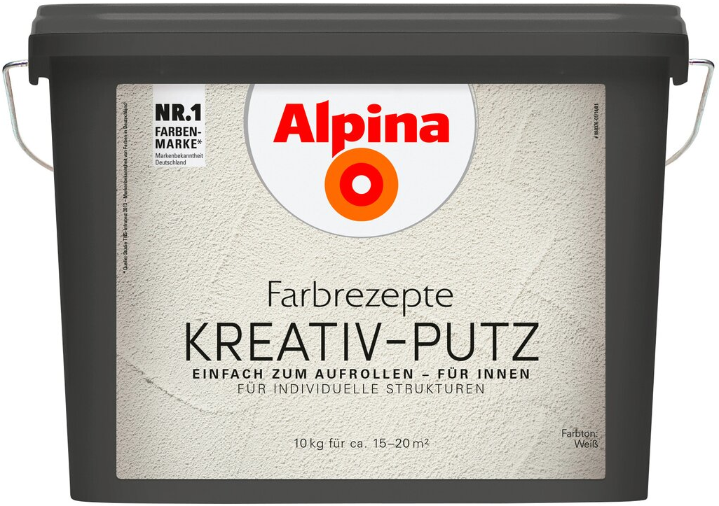 10kg ALPINA Farbrezepte Kreativputz Weiß matt