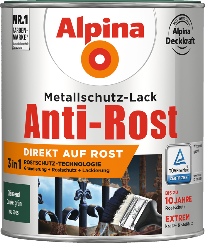 2,5L ALPINA Anti-Rost glänzend dunkelgrün 6005