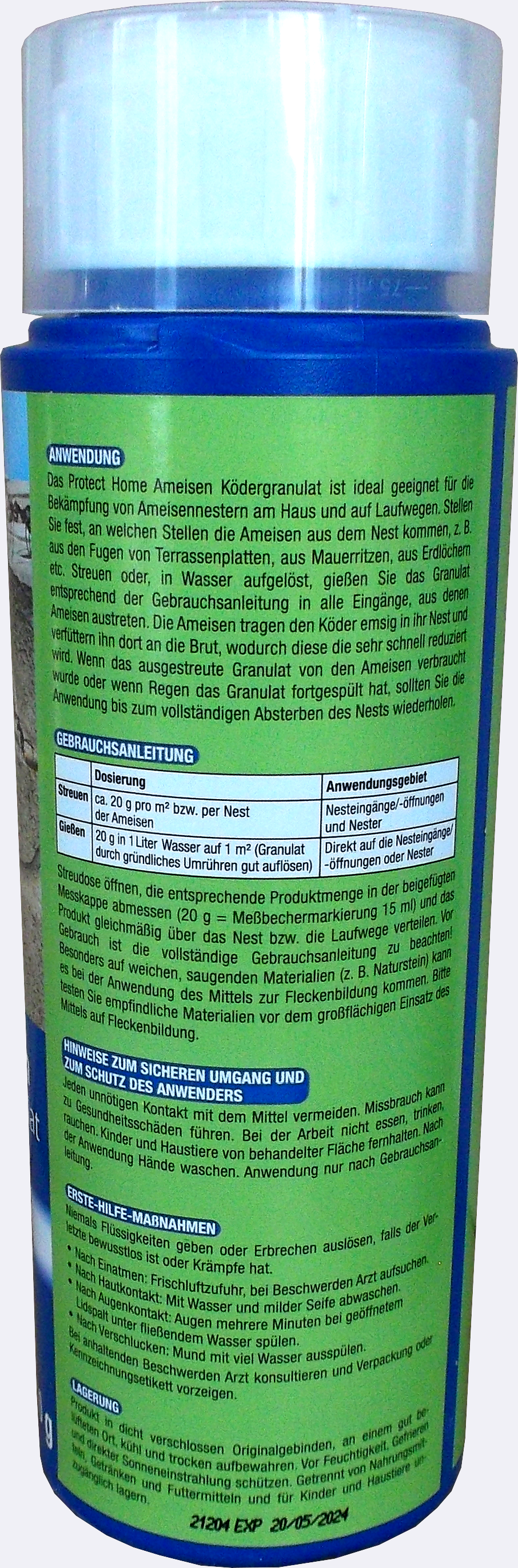 600g Protect Home - Ameisen Ködergranulat