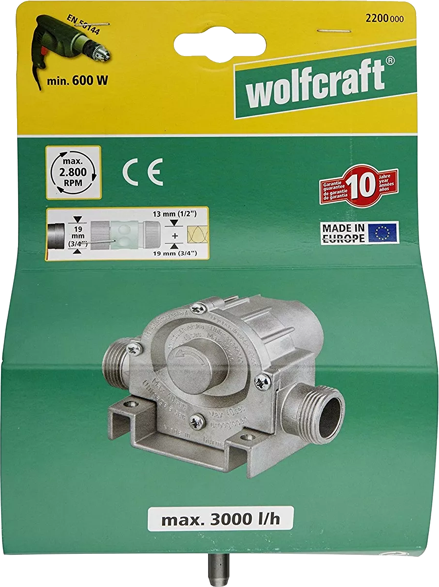 wolfcraft Bohrmaschinen Pumpe mit Metallgehäuse
