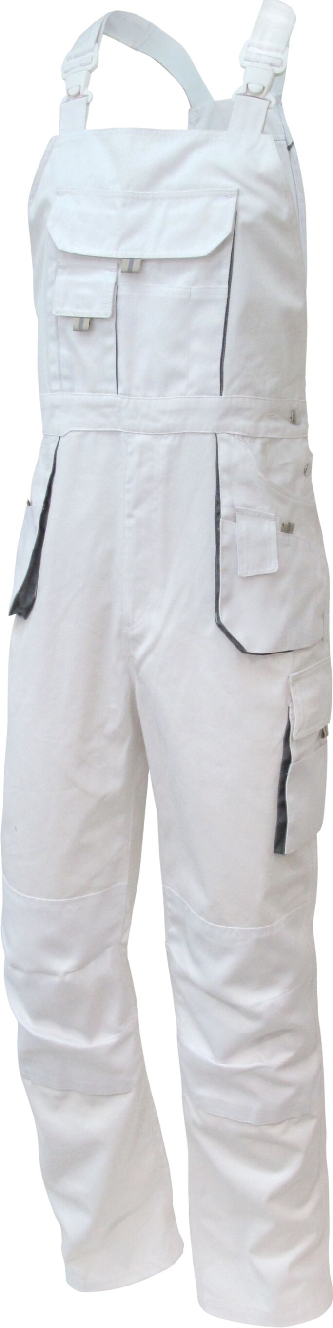 Triuso POWER Latzhose weiss/grau 270g Größe 48
