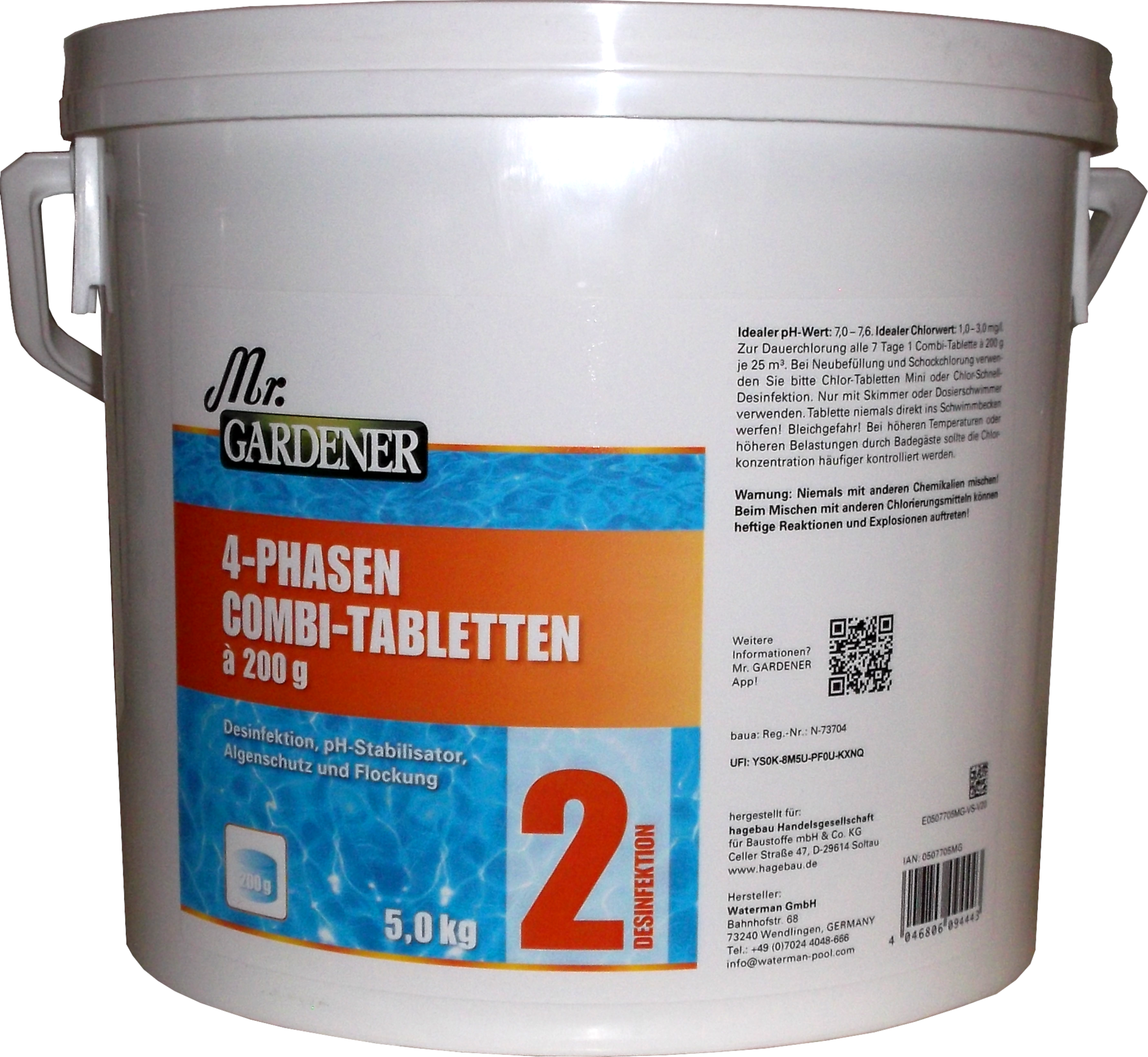 5kg Mr.Gardener 4 Phasen Combi Tabletten im Eimer
