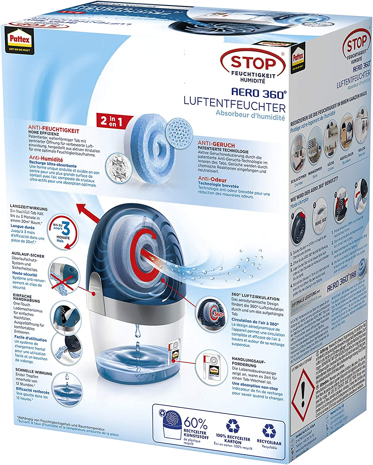 GERÄT Pattex Luftentfeuchter AERO 360° m.450g Tap