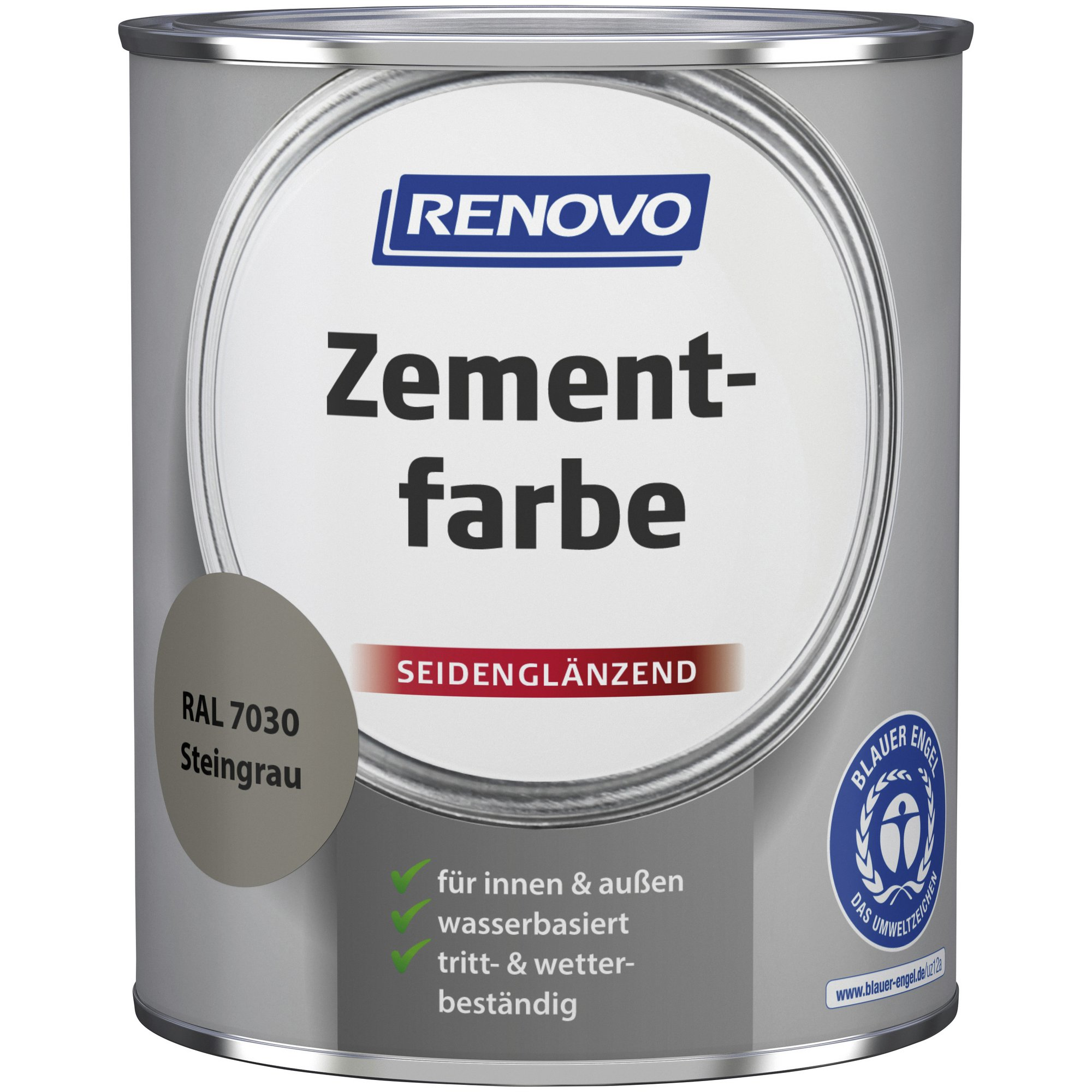 750mL Renovo Zementfarbe steingrau RAL7030