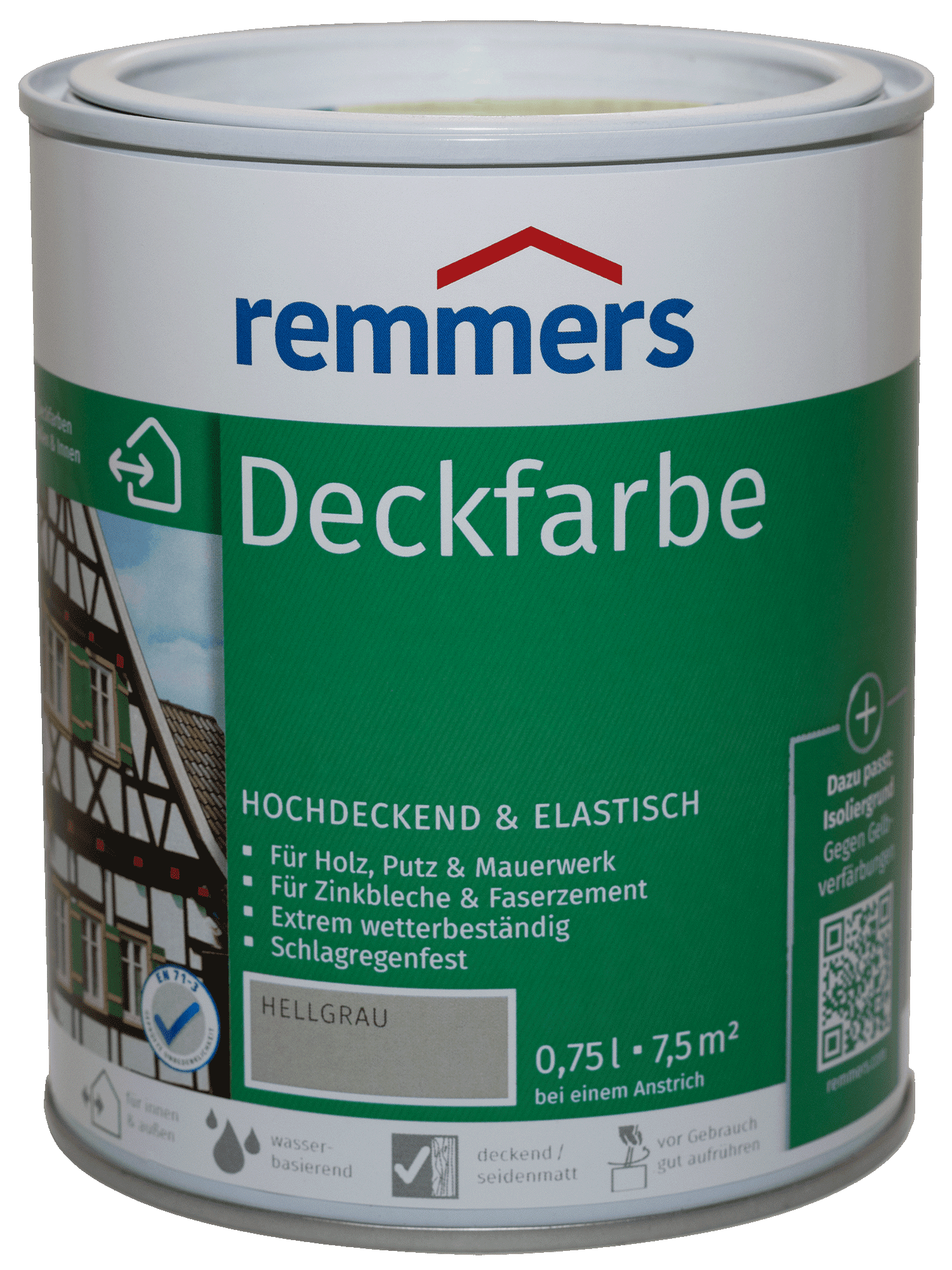 750ml Remmers Deckfarbe HELLgrau