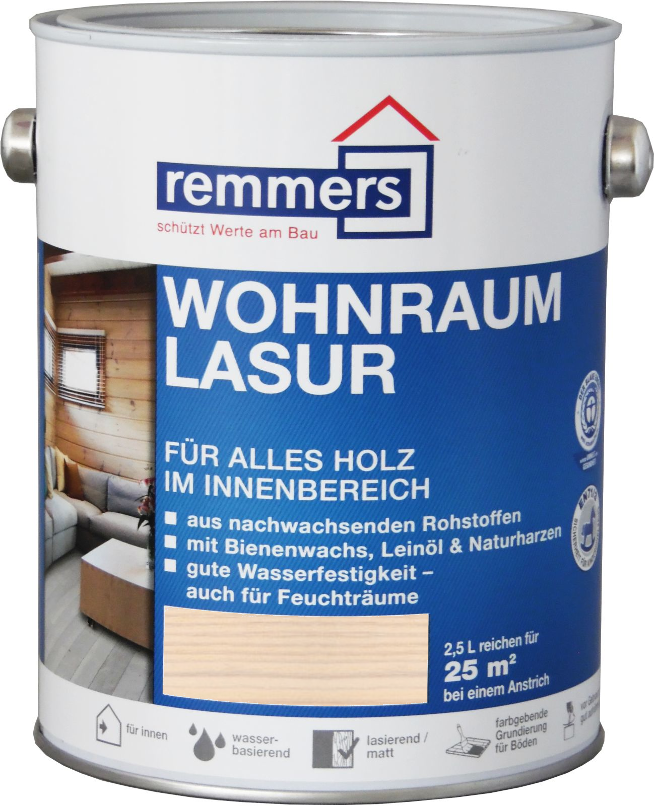 4x 2,5L Remmers Wohnraumlasur weiß