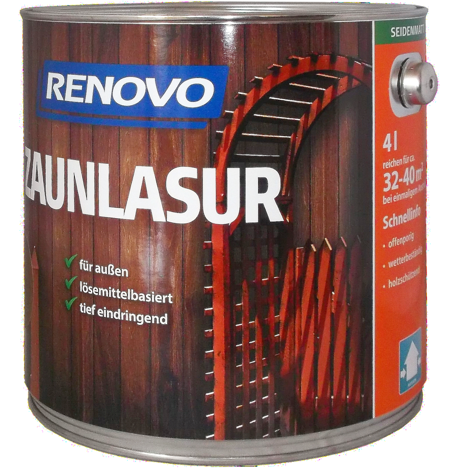 4l Renovo Zaunlasur braun seidenmatt Außenbereich