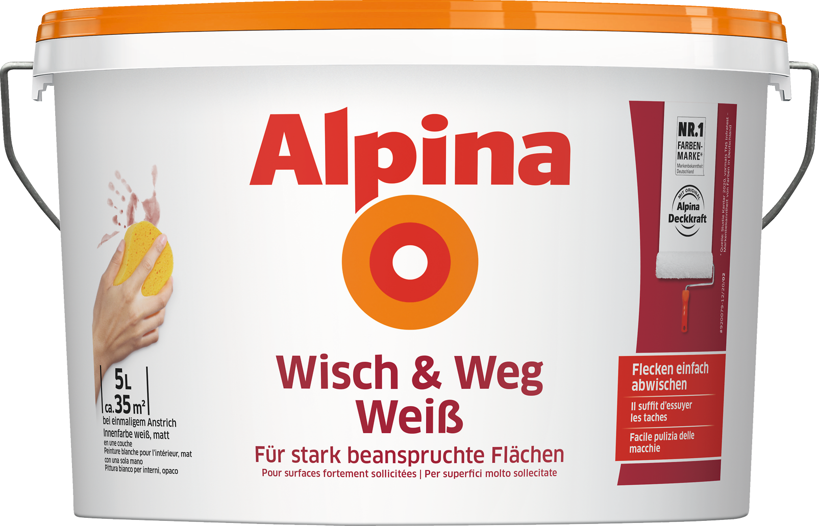 5L ALPINA Wisch und Weg Weiss, weiß matt