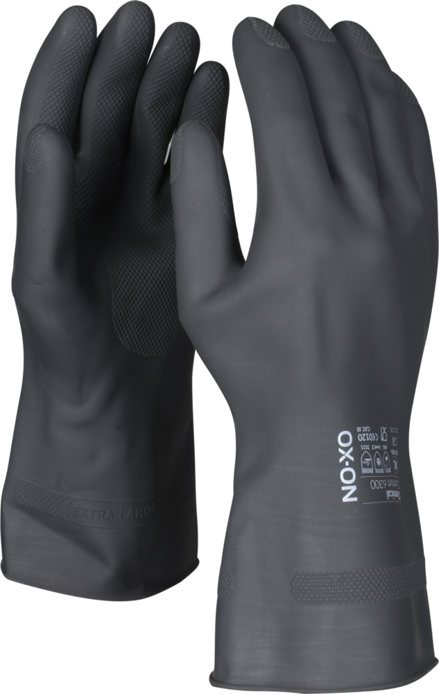OX-ON Chemikalienschutzhandschuhe schwarz Kategorie III Größenauswahl