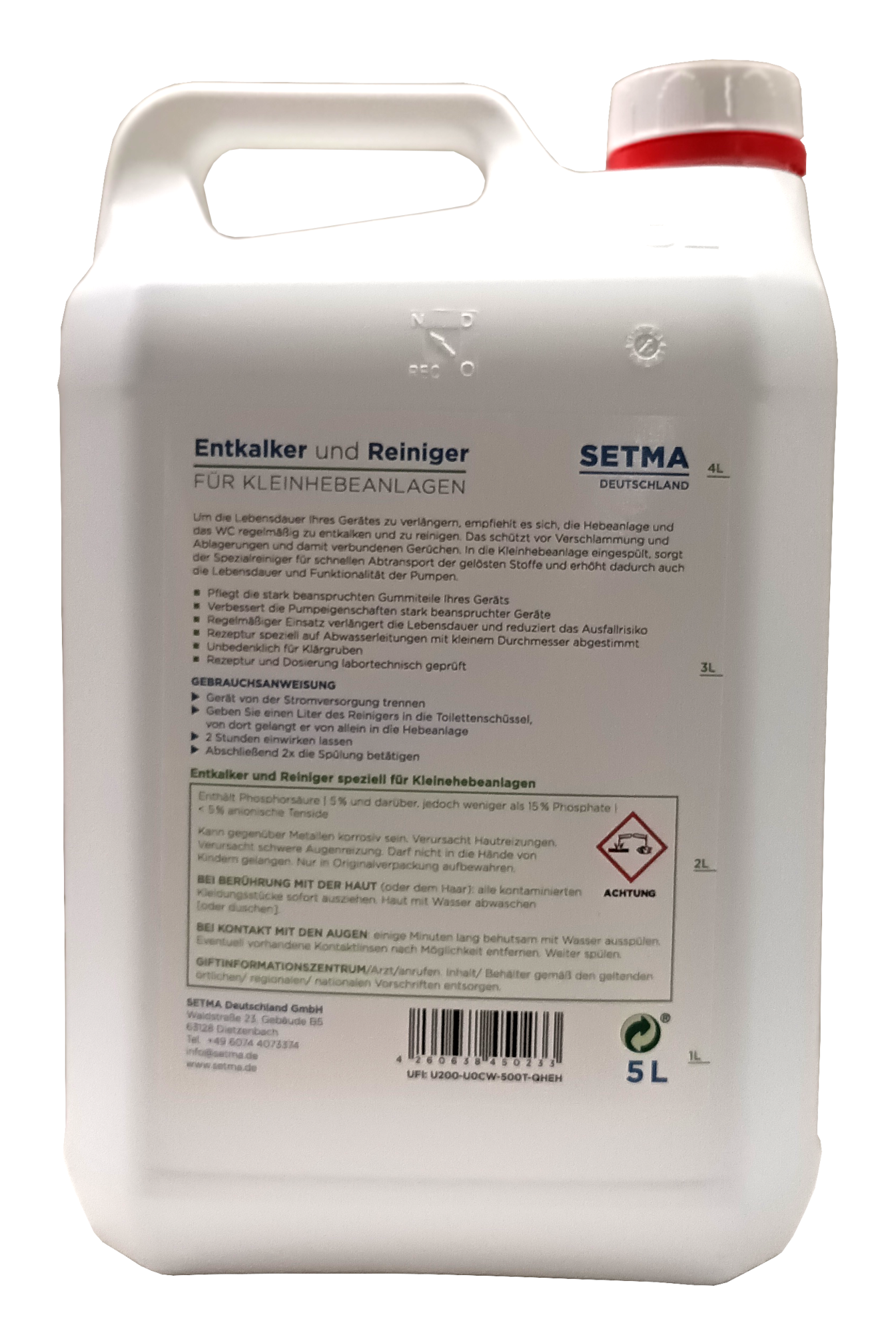 5L SETMA Entkalker für Kleinhebeanlage neue Rezeptur