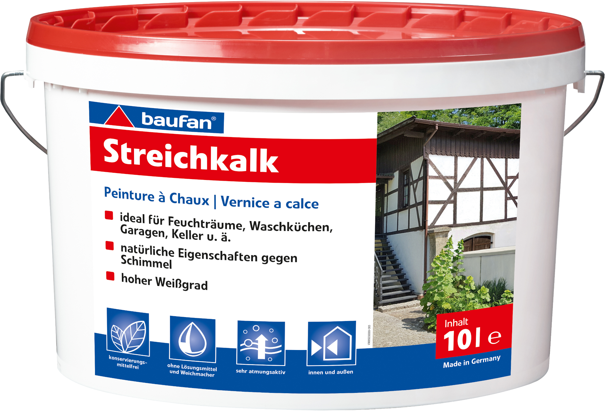 10 Liter BAUFAN Streichkalk, für innen und geschüt
