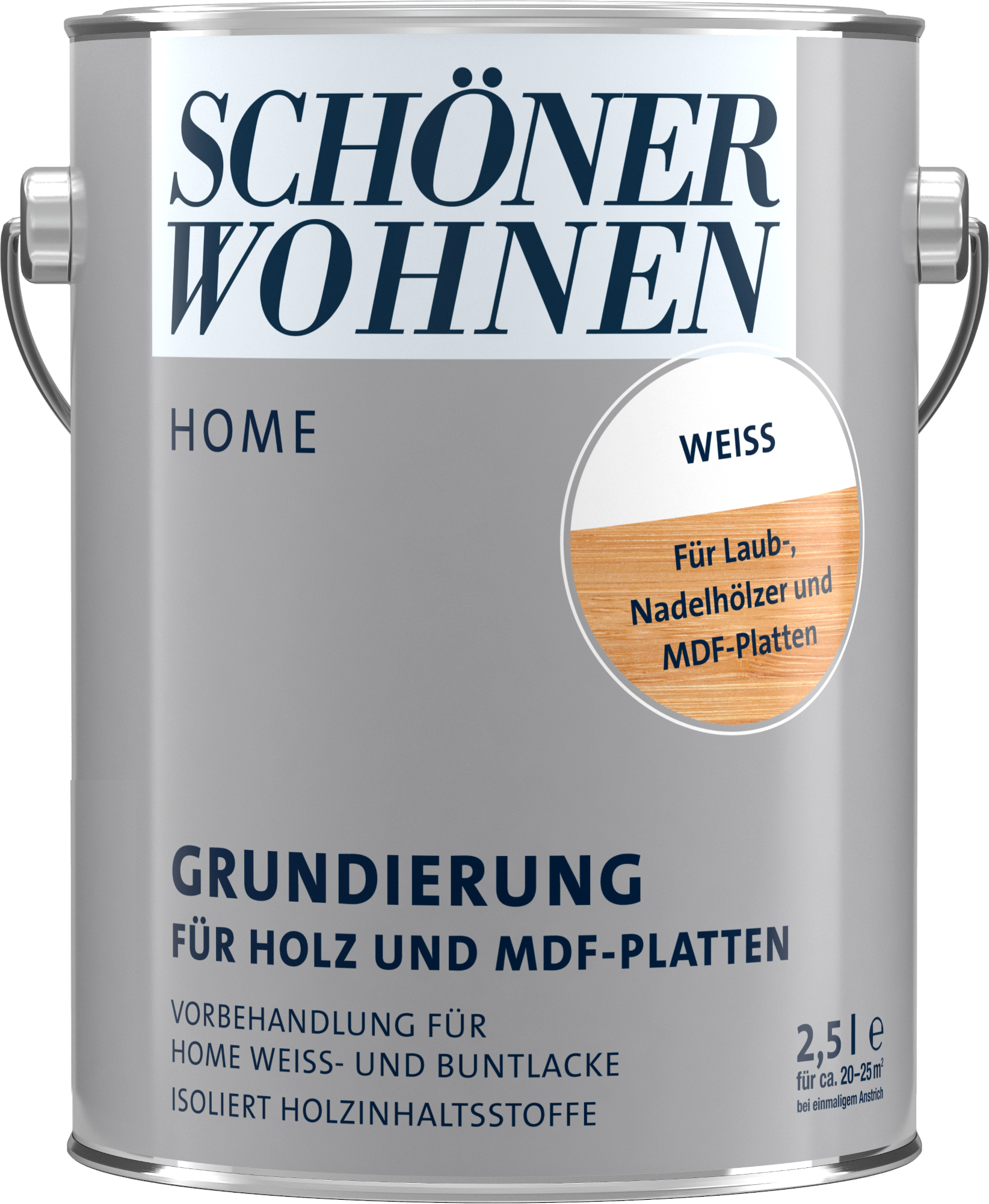 2,5L Schöner Wohnen Home Grundierung für Holz und MDF-Platten weiss