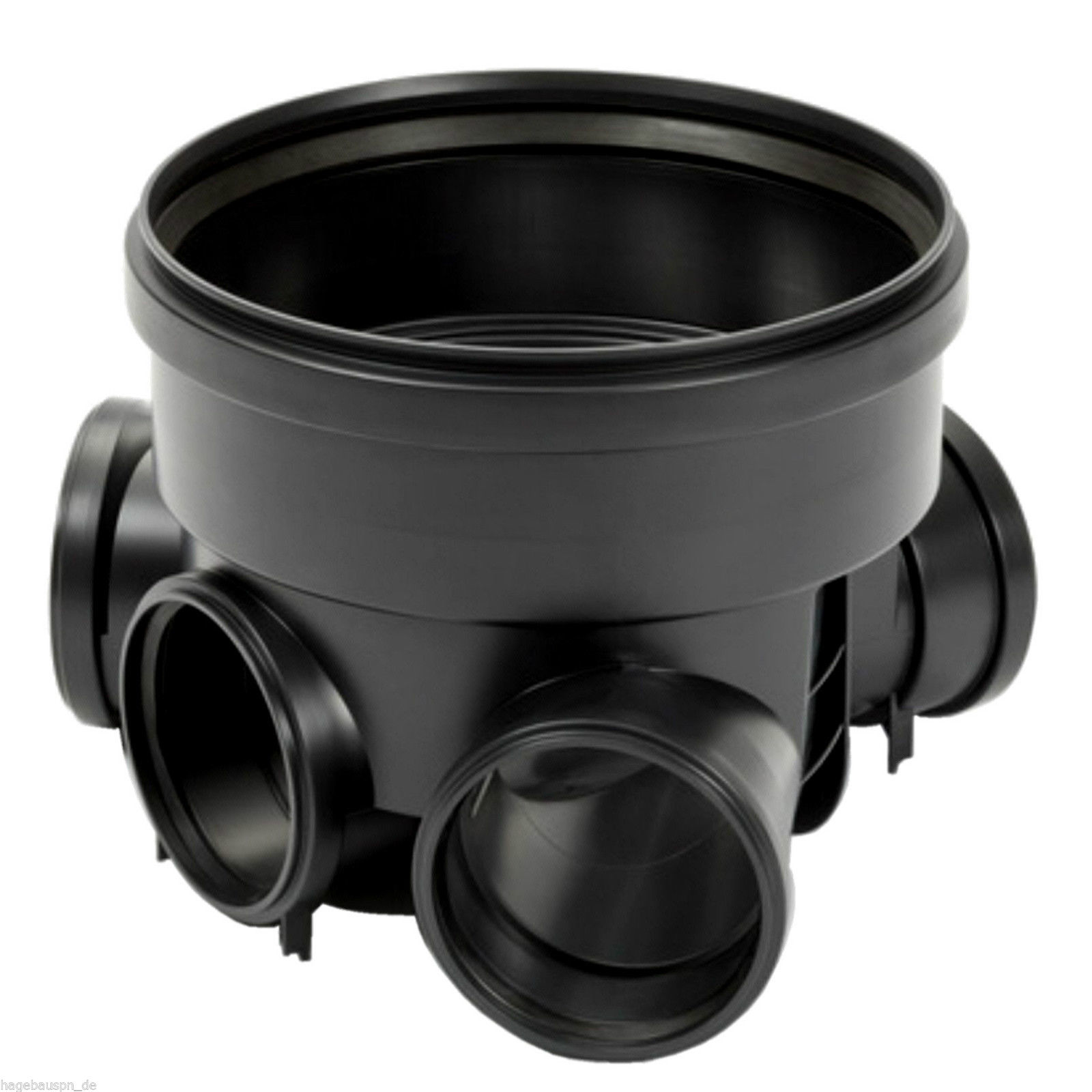 Schachtboden DN400 3Zul. 100 + 1Abl. 100 schwarz!