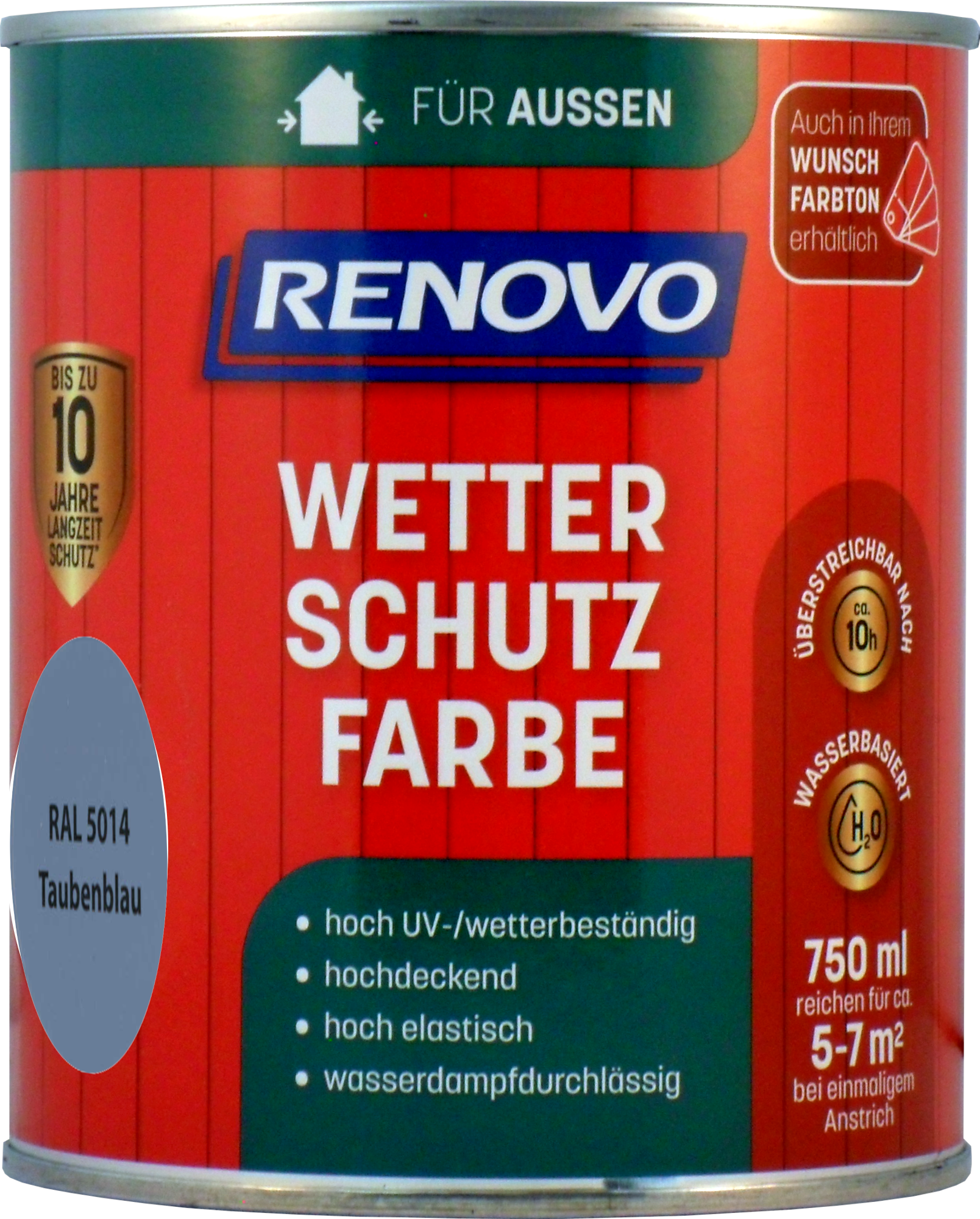 750ml Renovo Wetterschutzfarbe Nr.5014 taubenblau