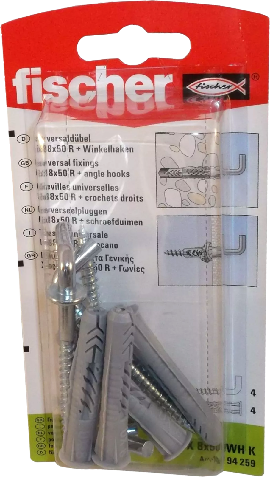 Universaldübel UX 8 x 50 WH K SB-Karte