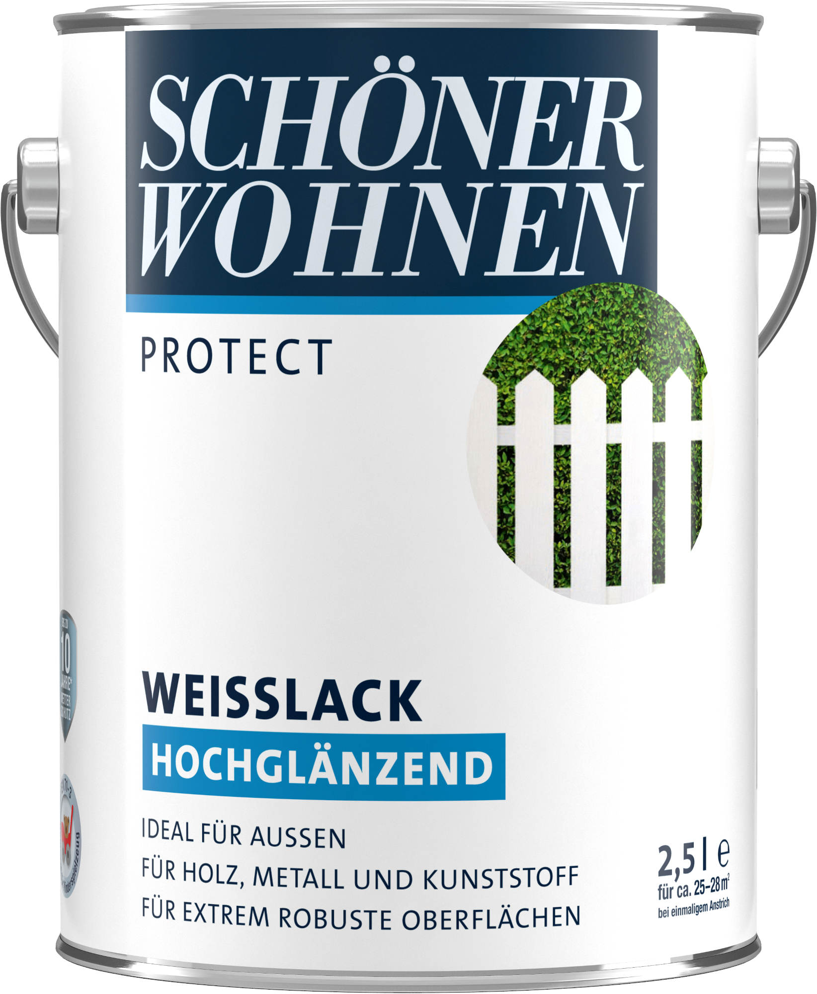 2,5L Schöner Wohnen Protect Weisslack hochglänzend weiss