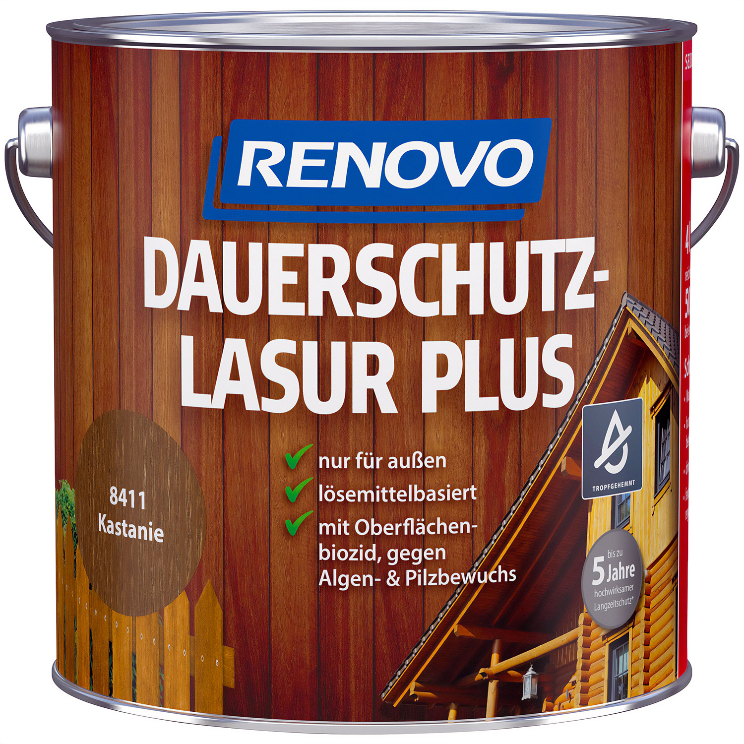 4L Renovo Dauerschutzlasur PLUS Nr.8411 Kastanie