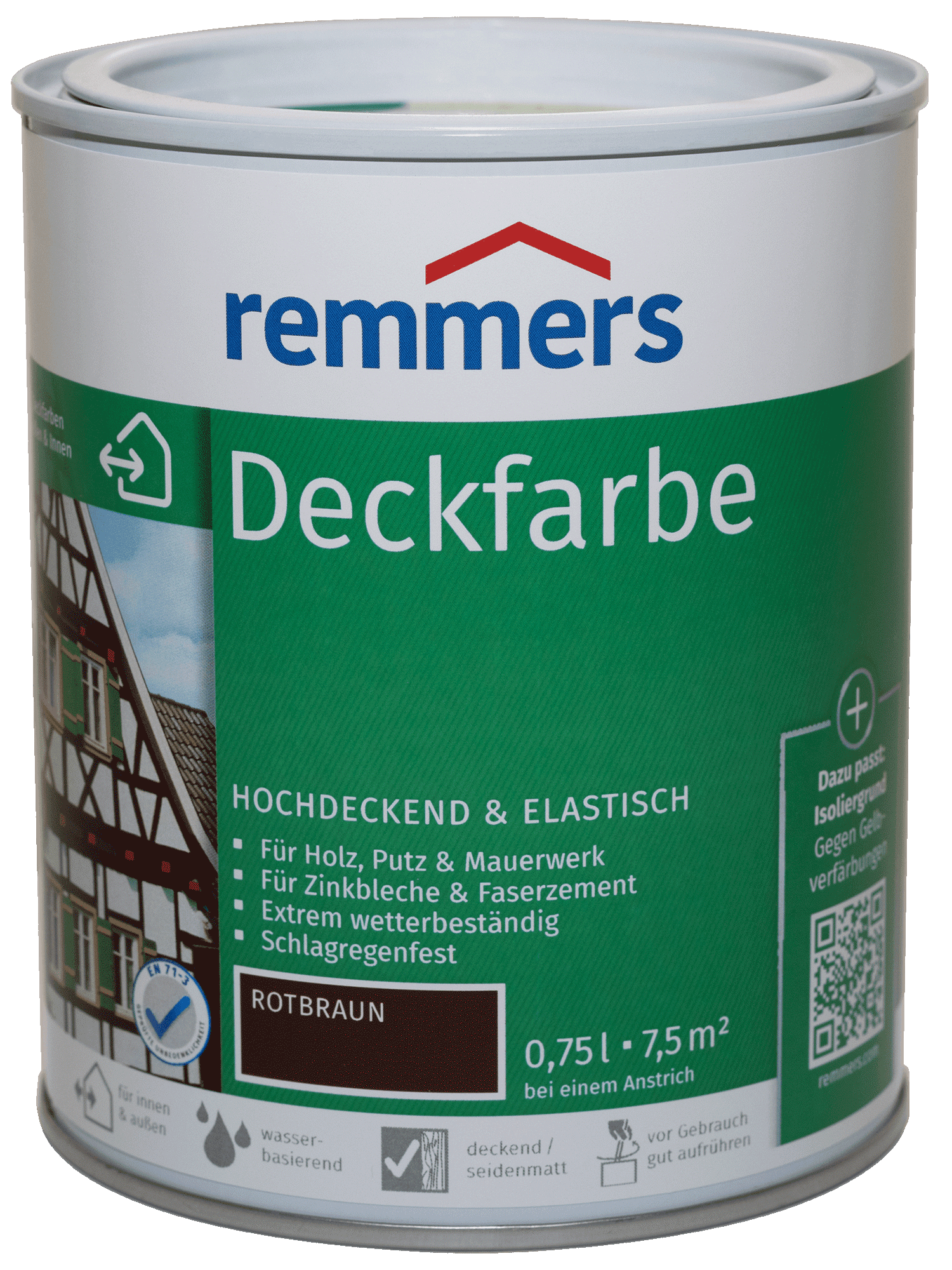 750ml Remmers Deckfarbe Rotbraun