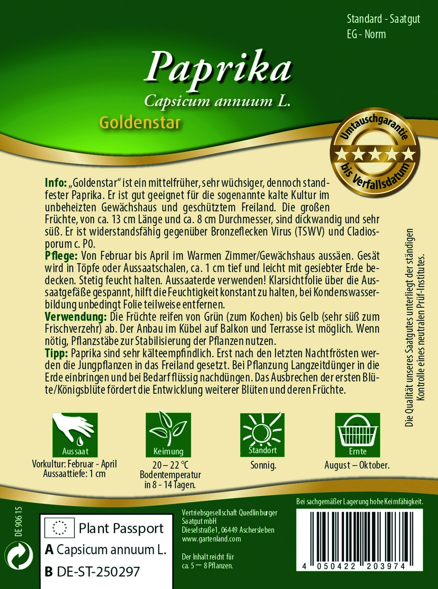 Block-Paprika Goldenstar