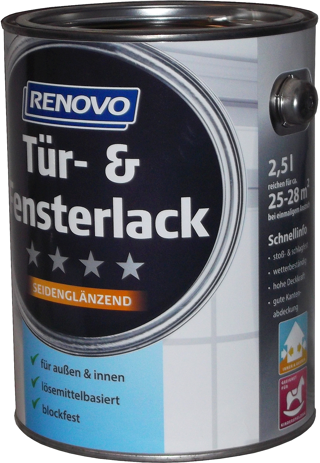 2,5L Renovo Tür+Fensterlack seidenglänzend weiss
