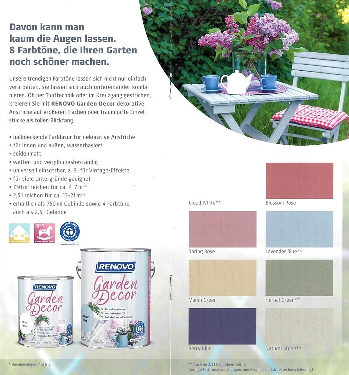 750ml Renovo Garden Decor Farblasur Natural Stone