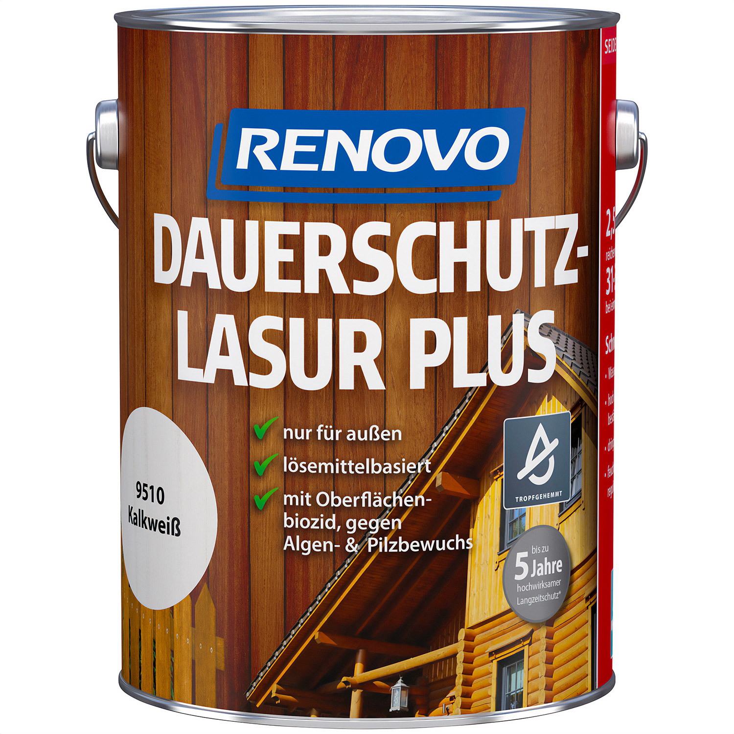 2,5L Renovo Dauerschutzlasur PLUS 9510 Kalkweiss