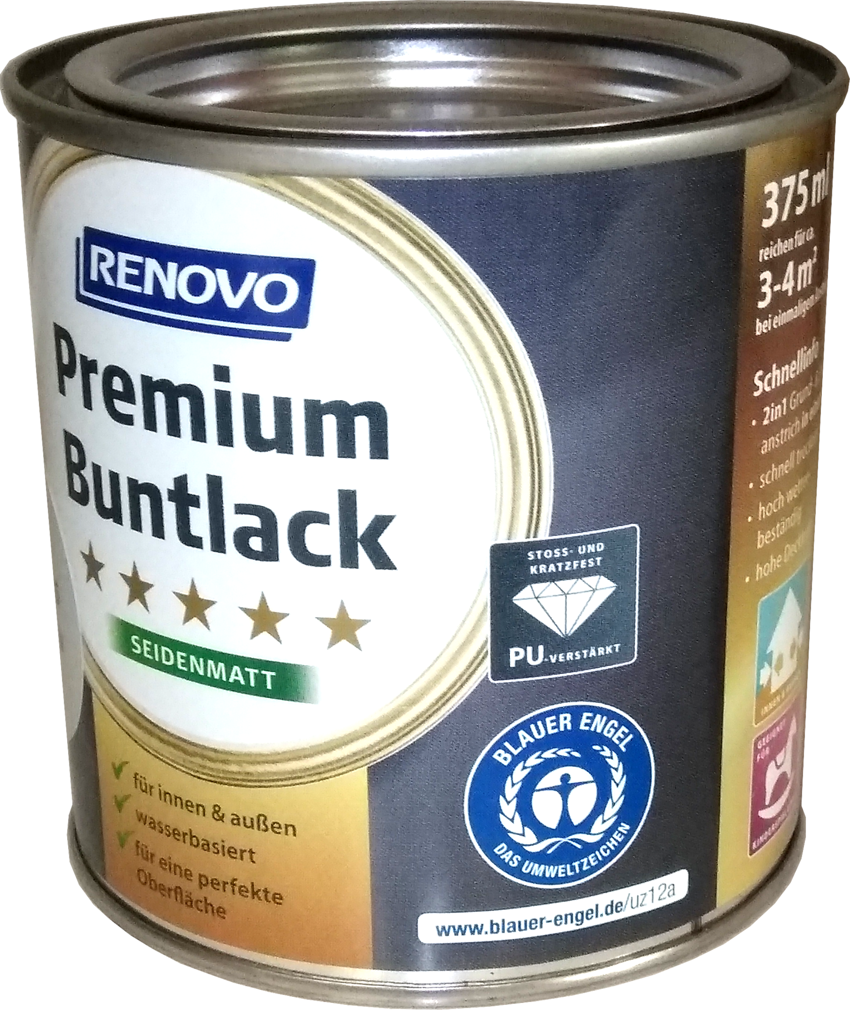 375ml Renovo Premium Buntlack seidenmatt RAL5015 Himmelblau