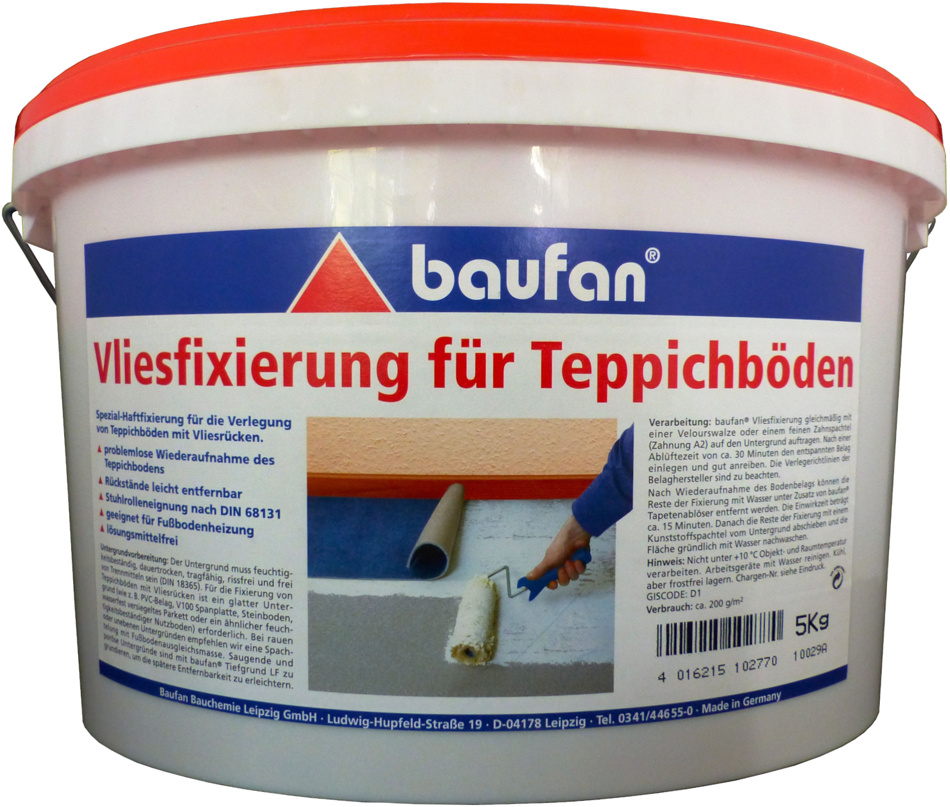 5kg Baufan Teppichbödenfixierung mit Vliesrücken