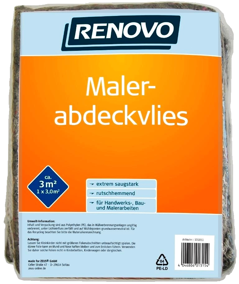 Renovo Abdeckflies 1x3m gefaltet