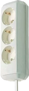 Steckdosenleiste 3-fach weiß 1,4m H05VV-F 3G1,5