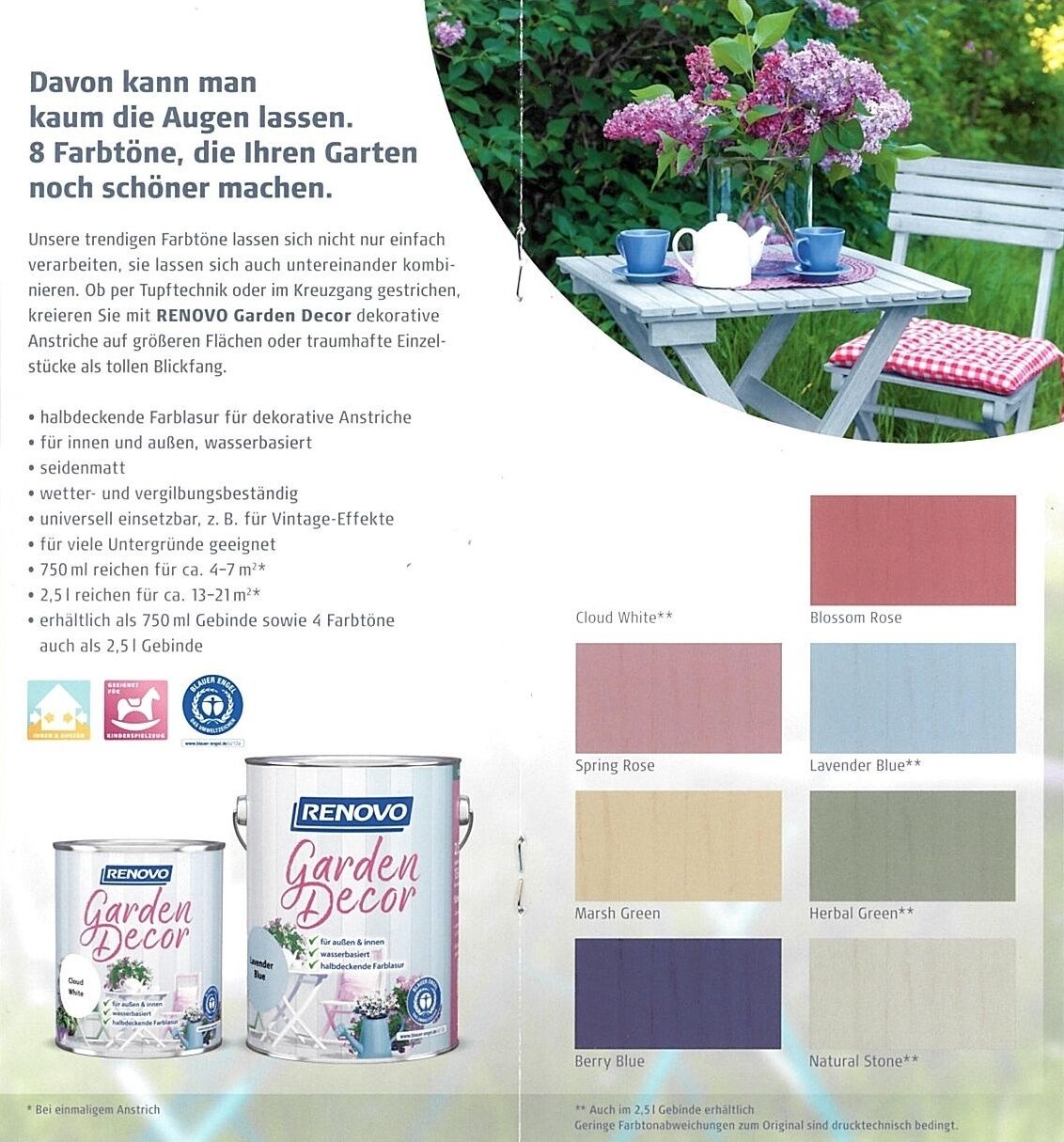 750ml Renovo Home & Garden Decor halbdeckende Farblasur Mystic Purple