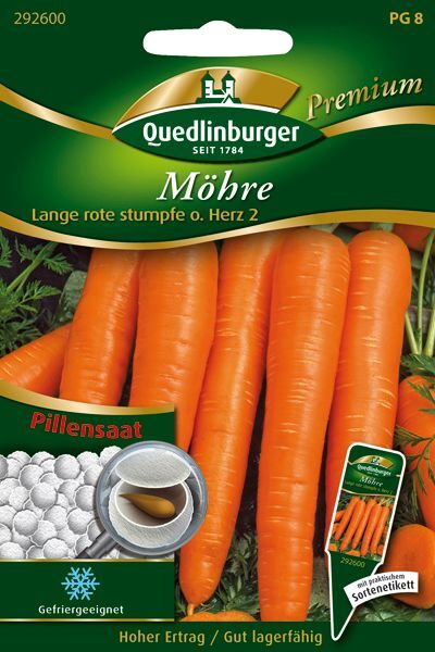 Pillensaat Möhre Lange rote stumpfe ohne Herz 2